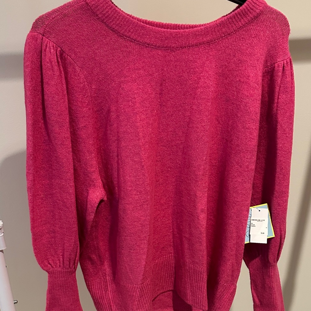 CECE Fuchsia Crewneck Sweater beautiful 1x bright pink NWT